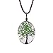 FM FM42 Life of Tree Multi Colors Queen Anne's Lace Dried Flowers Oval Pendant Necklace (4 Colors)