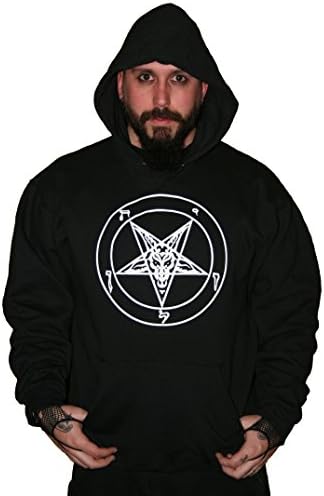 Michael Shaffer Sigil of Baphomet Hooded Pullover Sweatshirt (Medium) Black