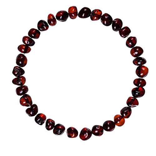 UPC 702535825416, Natural Baltic Amber Adult Stretchable Bracelet/Anklet Cherry Colour Baroque By Amber Corner