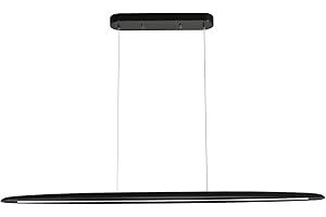 YISDESIGN 39" Wood LED Linear Pendant Light Black Linear Pendant Dinning Room Hanging Lights LED Dimmable Chandeliers 24w for Dining Room Pool Table Lights Kitchen Island Light Black