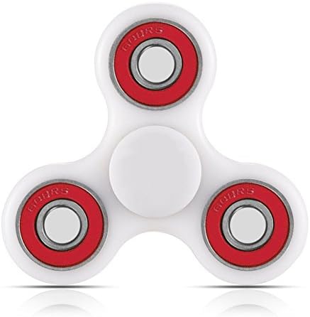 Toplay Fidget Spinner Toy Stress Reducer Ceramic Bearing - Perfect For ADD, ADHD, Anxiety, and Autism Adult Children (White-red)