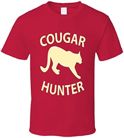 TshirtSavage Men's Cougar Hunter T-Shirt XL Red