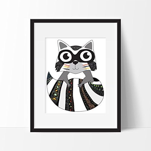 Raccoon Tribal Art Print - Children's Wall Art - Nursery Art - Tribal Decor
