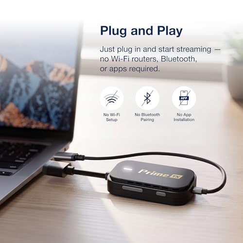 EZCast Pocket Prime Wireless HDMI – 1 transmisor y 2 receptores | Plug & Play, Wi-Fi 5GHz, extensor HDMI portátil para laptop, TV, proyector y gaming – rango de 80 m, salida 1080P