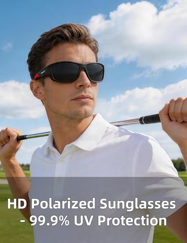 PUKCLAR Polarized Sports Sunglasses for Men and Women - Lightweight TR90 Frame, UV400 Protection, Ideal for Driving, Running, Cycling & Golf