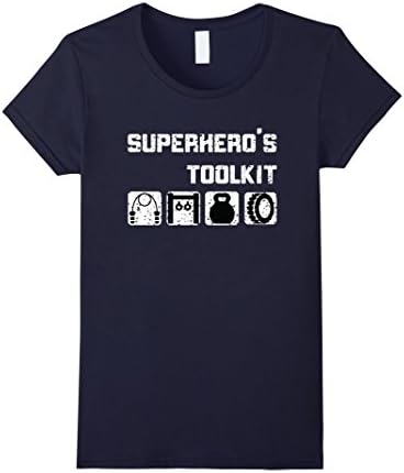 Womens Superhero's Toolkit Fitness T-Shirt Large Navy