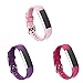 GinCoband 3PCS Fitbit alta HR bands,Replacement bands for Fitbit Alta,Fitbit alta HR with Watch Buckle (Purple+Red+Nude Pink, 3PCS Buckle Design)
