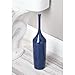 mDesign Modern Slim Compact Plastic Toilet Bowl Brush and Holder for Bathroom Storage - Sturdy, Deep Cleaning - Navy Blue