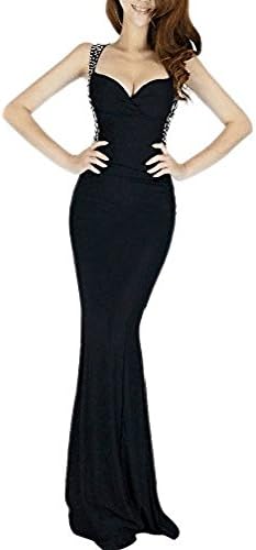 Promstar Women Shoulder V Neck Cross Long Mermaid Evening Gowns Formal Dresses