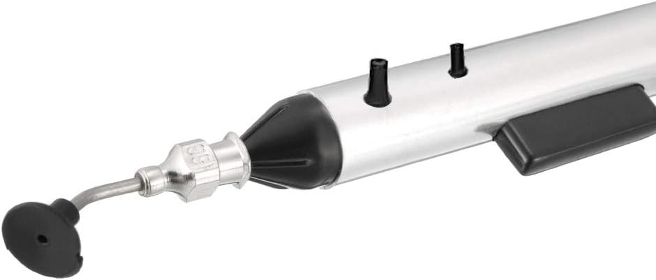 sourcing map Vacuum Pen with 3 Suction Pads Desoldering Suction Pen Solder Extraction Removal Tool White for IC Surface Mounted Devices Chip Mobile Screen Replacement 2pcs - Image 3
