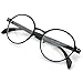 PenSee Oval Round Circle Eye Glasses Large Oversized Metal Frame Clear Lens