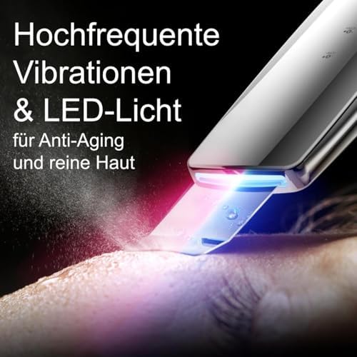 Ultraschallpeeling-Gerät & Porenreiniger Set – Inkl. 400ml Lifting-Toner & Mitesserentferner, 5-in-1 Skin Scrubber mit Ionen, EMS & LED – Für strahlende Haut & Anti-Aging