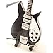 Beatles Miniature Guitar - John Lennon - Rickenbacker Black Custom - Wood Replica 10 Inches
