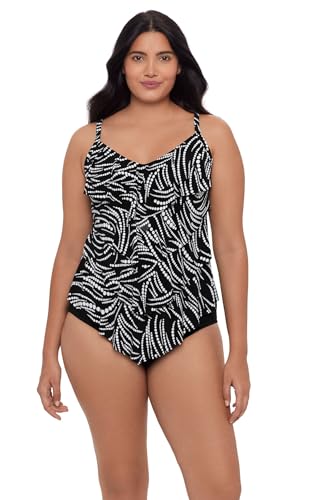 Trimshaper Womens Adjustable Four Tier Lena Swim Tankini Top with Built-in Bra…