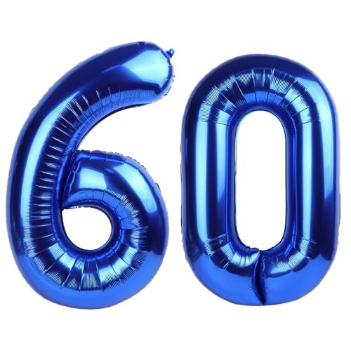 Navy Blue Number 60 Balloons