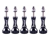 Smatree 5pcs Long Alumunium Thumbscrew for Gopro Session, Hero 6/5/4/3+/3/2/1, (Black)