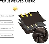 DWCN Brown Blackout Curtains 90x90 Inch 2 Panels with Tiebacks, Thermal view 4