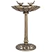 Best Choice Products Outdoor Pedestal Bird Bath Decoration w/Sparrow Statues, Fleur-de-LYS Accents - Antique Gold primary