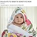 KloudBambu Hooded Baby Towel, Super Soft to Sensitive Skin, Ultra Absorbent, for Newborn, Infant, Toddler Girls and Boys, Floral Print…