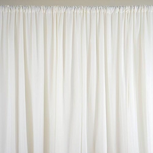Doolova 10x10 ft Fabric Backdrop Curtain Background For Pipe and Drape Dispalys Polyester Dual Layers Ivory