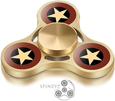 Fidget Spinner HIGH SPEED Premium Metal Ultra Durable Tri Hand Spinner - EDC Fidget Toy Fingertip Gyro for Increased Focus, Stress Relief, ADHD, Autism, and Anxiety by SPINZYP - Gold Stars
