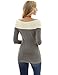 PattyBoutik Women Cable Knit Inset Pullover Sweater (Gray and Ivory Small)