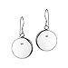 AeraVida Yin and Yang Life Balance .925 Sterling Silver Dangle Earrings | Yin Yang Dangle Earrings | Black Stone Dangle Earrings for Women | Pure Silver Earrings