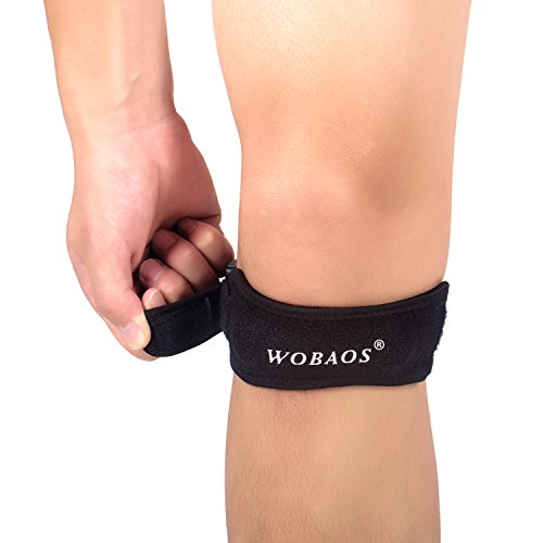 Knee Brace Support For Arthritis, ACL, Running, Basketball, Meniscus Tear, Sports, Athletic. Open Patella Protector Wrap, Neoprene, Non-Bulky, Relieves Pain, Best Braces by WOBAOS
