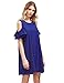 Milumia Women's Summer Cold Shoulder Ruffle Sleeves Shift Dress Royal Blue M