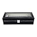 Watch Box 6 Black Mens Womens Leather Display Glass Top Jewelry Case Organizer by Satellas