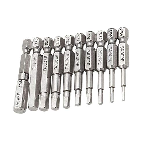 Shuohu 10Pcs 50mm 1/4" Hex Wrench Head Allen Bit Drill Quick Release Impact Driver
