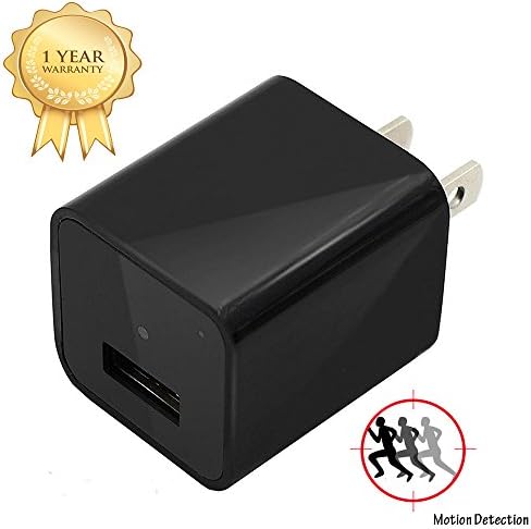 Charger Camera Adapter EOVAS 1080P HD USB Wall Charger Camera Mini Nanny Camera with 32G Internal Memory for Home Security Camera - Update Version