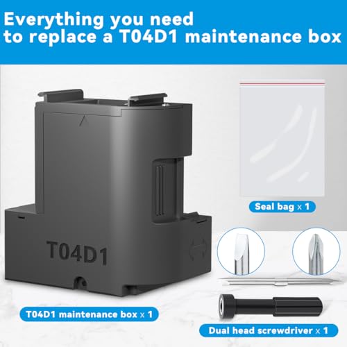 Poschink T04D1 T04D100 Ink Maintenance Box for ET-15000 ET-3750 ET-3760 WF-2860 ET-4760 ET-3850 ET-4850 XP-5100 ET-3710 ET-5150 ET-3830 ET-M1000 ST-3000 ET-M2170 Printers TO4D1/TO4D100/EWMB2/04D1