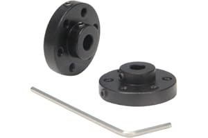 Befenybay 2PCS Black Rigid Flange Shaft Coupling,Universal Aluminum MOUNTING HUB for 5mm Shaft Pair with M3 Thread