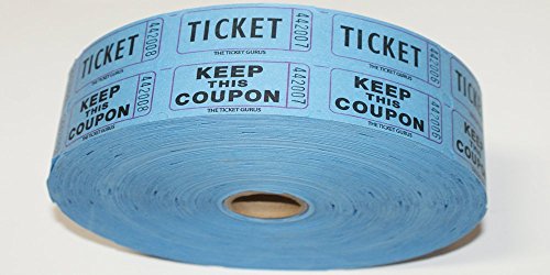 Double Raffle Ticket Roll : roll of 2000-(Blue)