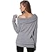 Merryfun Women's Spring Off-Shoulder Pullover Sweater Bottoming Shirt, Grey M