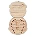 UNKE Baby Tooth Box, Milk Teeth Wood Case Storage Keepsake Organizer Deciduous Souvenir,Girl