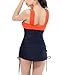 Womens Two Piece Bathing Suits Swimsuit,Fashion Ruched Swimming Dress, Large, Navy(two Piece Swimsuits)