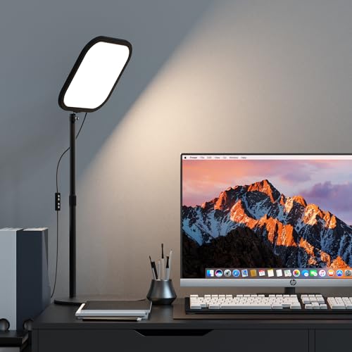 ALTSON 10in Zoom Lighting for Computer, Full-Screen LED Video Conference Light, Desk Ring Light with Stand and Phone Holder for Video Call, Webcam, Home Office, Podcast, Online Meeting, Live Streaming