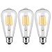 OMAYKEY 10W LED Edison Bulb 100W Equivalent 2700K Warm White Glow 1000LM, E26 Medium Base ST64 Vintage Edison Light Bulbs, 360 Degree Beam Angle, Non-dimmable, Pack of 3