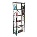 Origami 6 Tier Classic Stamped Steel Bookcase Shelf Organizer Rack with 6 Storage Shelves for Decor, Vinyl Records, and Books, Bronze