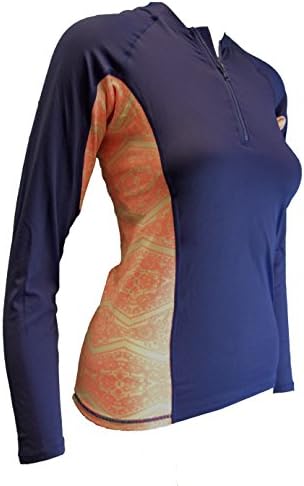 Maui Clothing Cruise Hawaii L/S Half Zip Rash Guard (Small, Navy)