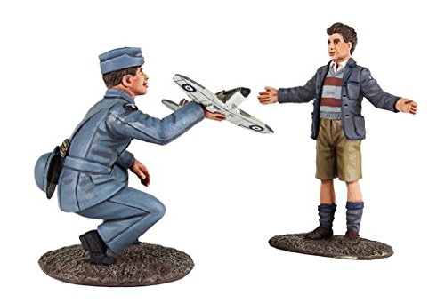 W. Britain 25027 RAF Pilot with Model Spitfire and Child