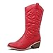 West Blvd Miami Cowboy Western Boots Boots, Red Pu, 7 (B) M US