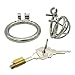 Happygo Re-improve Stealth Convenient Lock Male Chastity Device, Hypoallergenic Stainless Steel Cock Cage, Penis Ring, Virginity Lock, Chastity Belt, Adult Game Sex Toy (1.57 inch/ 4.0cm)