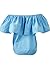 Simplee Apparel Womens Off The Shoulder Ruffles Cotton Crop Top Tube Blouse Blue