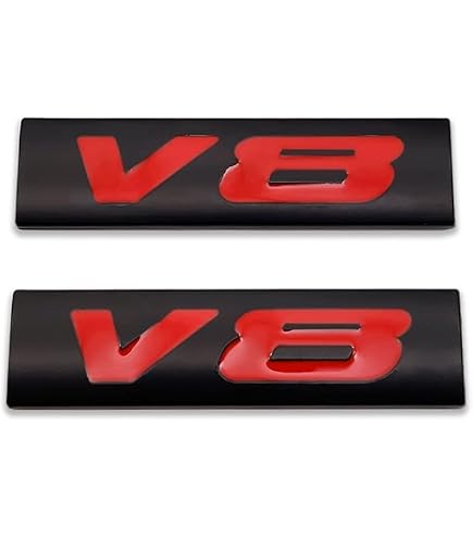 2-Piece 5.3L VORTEC Hood Decal Sticker Emblem Set - Black & Red Engine Badge