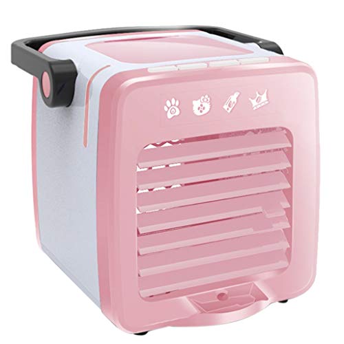 Fiaya Air Cooler Portable Mini Multifunction Air Conditioner Fan Space Cooler USB Desk Fan Home Kitchen Office Nightstand for Personal Use (1PC, Pink)