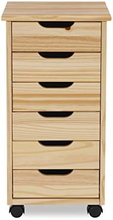 Corinne Six Drawer Storage Cart with Casters