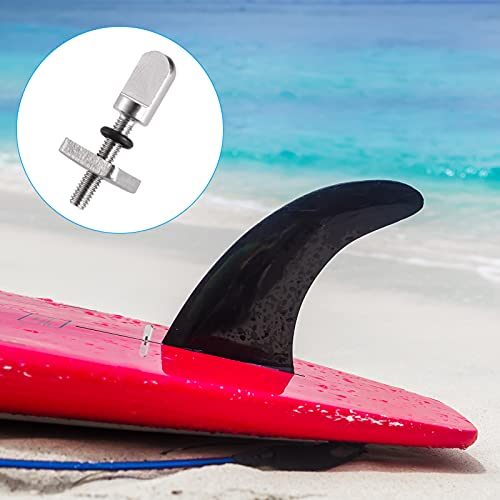 Zocipro 4 Pieces Stainless Steel Surfboard Fin Screw with Plastic Box, Surf Board Fin Screw Tail Replacement Kit for Surfing Keels, Keel Accessories Paddle Surf
